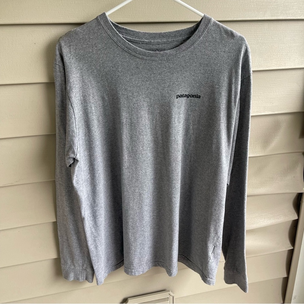 Patagonia Shirt Men's Large Gray Long Sleeve Organic‎ Cotton Hiking Work Outdoor